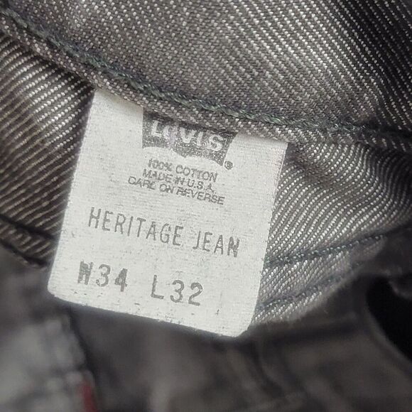 Vintage 90s Levi's Baggy Jeans Straight Leg USA (Actual 34X31) Y2K Button Fly - Picture 10 of 15